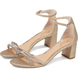 Badgley Mischka Joanne JW4123 Strappy Women's Size 7 Gold Glitter Sandal ZPO1684
